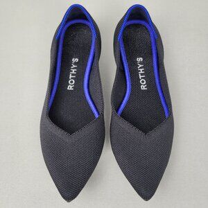 Rothy's The Point Knit Flats Pointed Toe Shoes Slip On Black Size 6